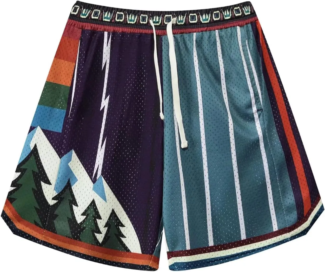 BOOMLEMON Men's Basketball Shorts Gym Training Workout Athletic Shorts Mesh Graphic Print Running Short Pants