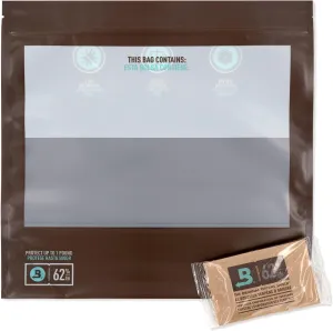 Boveda Fresh Bag – 62% RH Size 67 Included - For Curing & Storing Up to 1 Pound (16 Oz) – 1 Large Zip Lock Storage Bag with 2-Way Humidity Control Pack