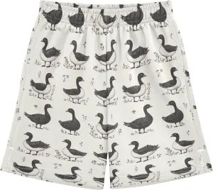 Boys Athletic Short Grey Geese on Grass Soft Pants Summer Shorts Bottoms with Pocket
