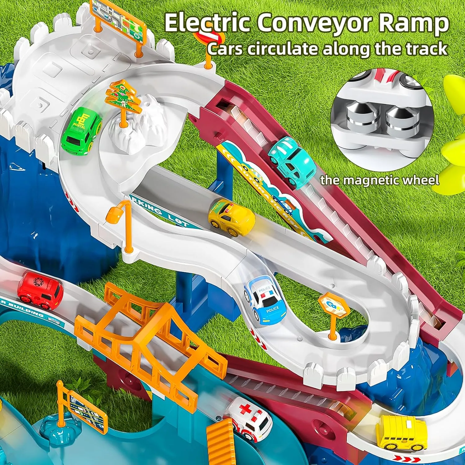 Boys Toys Dinosaur Climbing Hills Race Track Playset - Colorful Vehicles Small Cars, Car Ramp Toy for Kids 3-7 Year Old, Preschool Gifts for Toddlers Ages 3-5