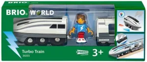 BRIO World 36003 Turbo Train | Dynamic Speed Boost Feature | Interactive Blue Light Indicators | Perfect Addition to Any Set | Suitable for Children Age 3 and Up