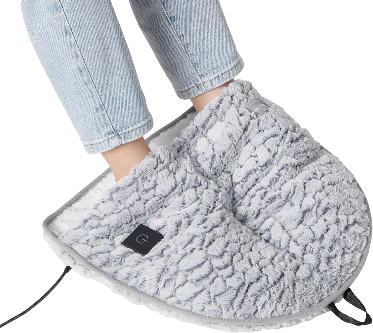 Brookstone Electric Foot Warmer | Ultimate Relaxation with 4 Adjustable Settings for Custom Warmth | Soft Sherpa-Lined for Supreme Comfort | Feet Heater for Sofa, Desk or Anywhere | 100% Polyester