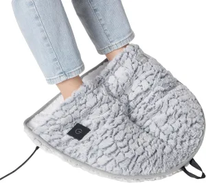 Brookstone Electric Foot Warmer | Ultimate Relaxation with 4 Adjustable Settings for Custom Warmth | Soft Sherpa-Lined for Supreme Comfort | Feet Heater for Sofa, Desk or Anywhere | 100% Polyester