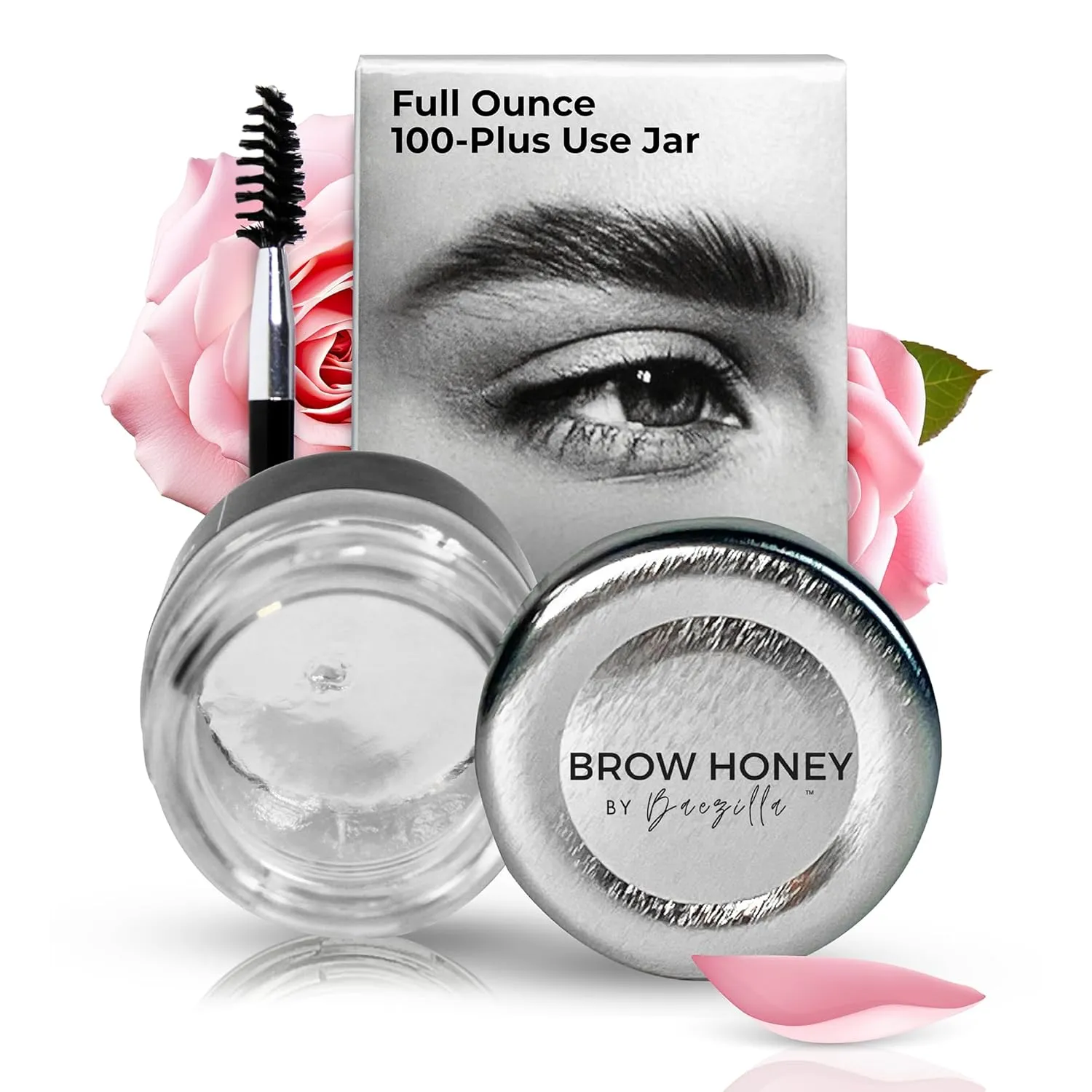 Brow Honey Eyebrow Gel, Long Lasting Clear Brow Gel, Natural Pink Rose Fragrance