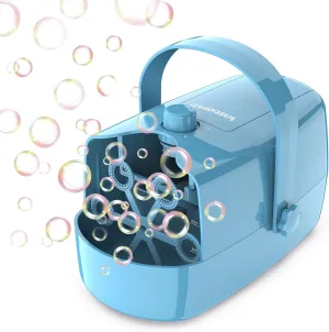 Bubble Machine, 3 in 1 Bubble Maker, Bubble Blower with Replaceable Bubble Wands, 8000  Colorful Bubbles Per Minute, Operated by Plug-in or Batteries, Bubble Toys for Indoor Outdoor Birthday Party