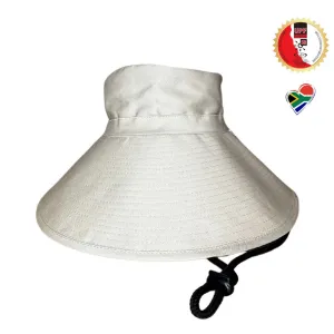 Bucket Hat 14cm Brim BEIGE with chin strap