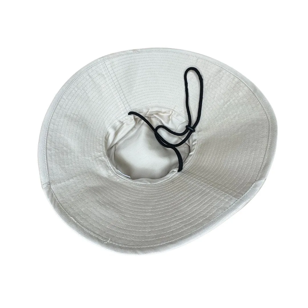 Bucket Hat 14cm Brim BEIGE with chin strap