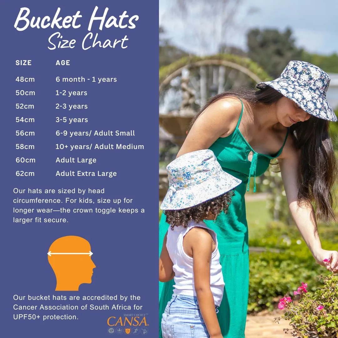 Bucket Hat 7cm Brim BUTTERFLIES PURPLE