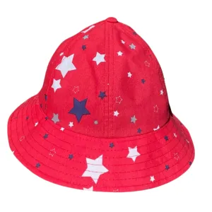 Bucket Panel Hat with Stars RED (Size 50cm only)
