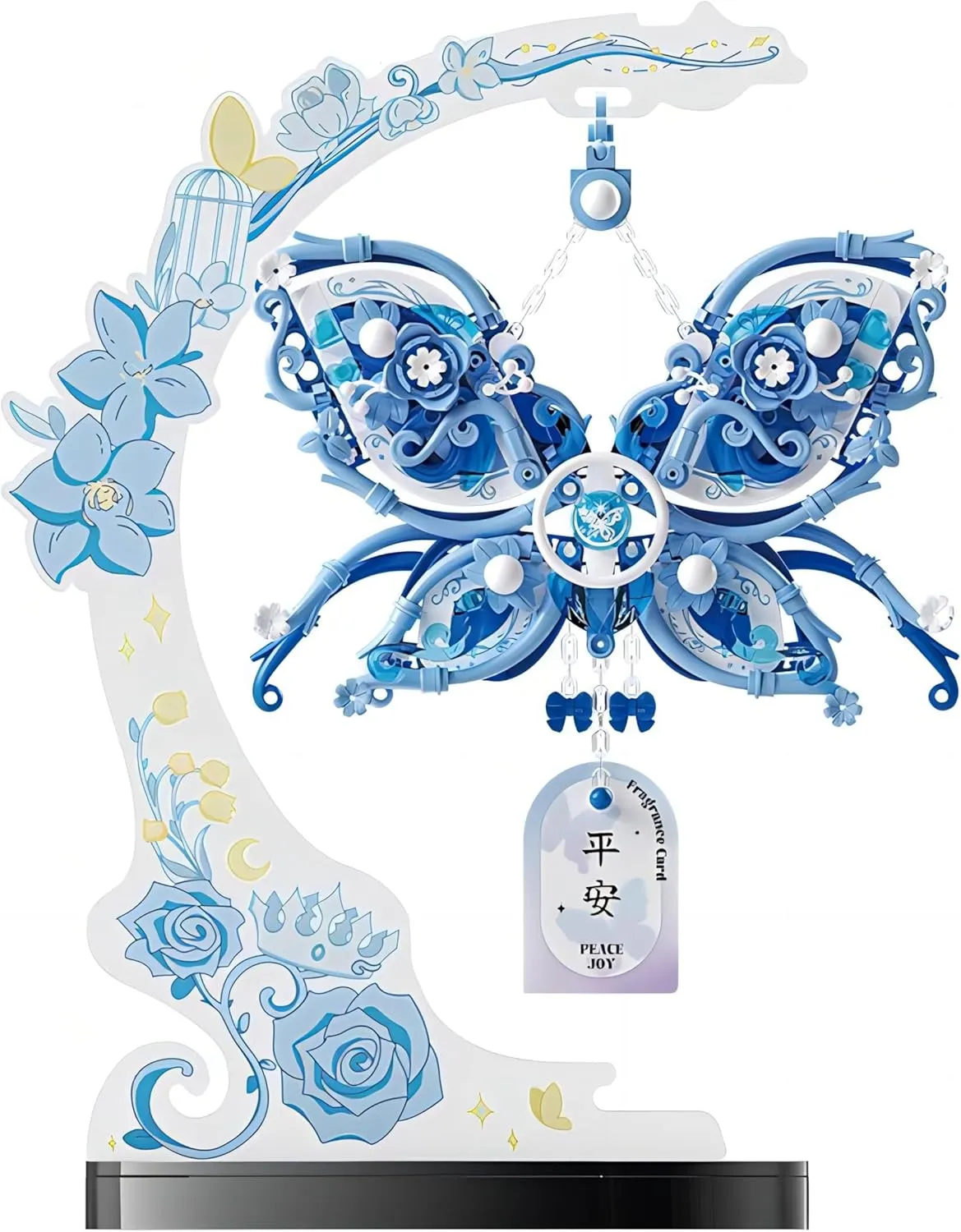 Butterfly Building Block Set Blue, with Original Scene Music, Gifts for Adults and Children.(Blue 21363)