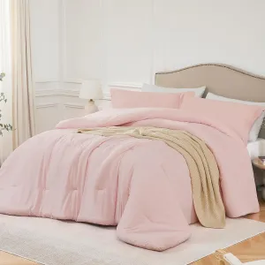 California King Comforter Set Blushpink,3PCS Soft Lightweight Breathable Bedding Comforter Sets for All Season, Cal King(104''×96'' Comforter & 2 Pillowcases)