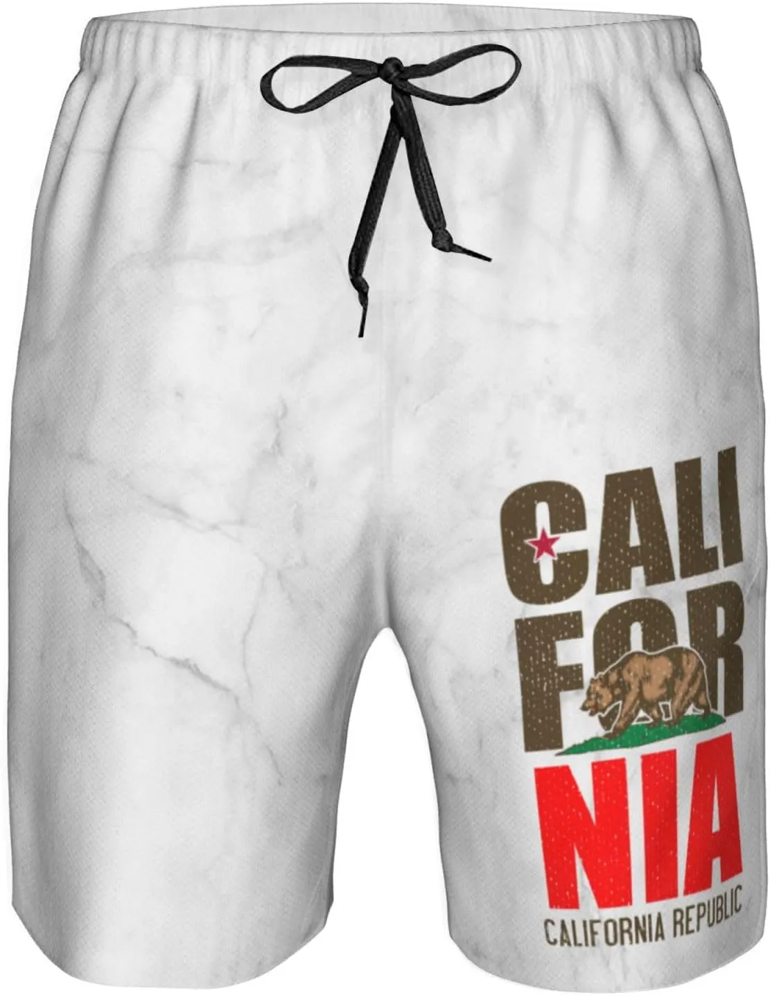 California Republic Nature Men's Workout Running Shorts Lightweight Shorts with Pockets Quick Dry Breathable -