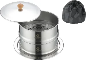 CAMPINGMOON Stainless Steel Double-layer Steamer S363-2S