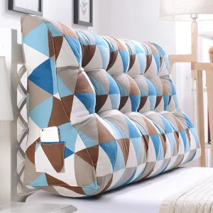 CAMZ Large Bolster Triangular Headboard Reading Pillow, Twin Full Queen King Positioning Super Support Pillow Bolster Backrest Wedge Pillow for Daybed Bunk Lumbar Pad (A,Twin:39in)