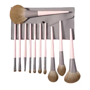 CANDeal 11PCS Makeup Brushes Set Wooden Handle Professional Make Up Brush kit Blush Contour Concealers Foundation Face Powder Eyeshadow Blending Brushes Tool