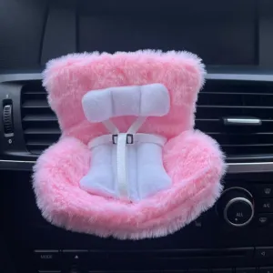 Car Seat for Doll with Soft Furry Cushion for 10-17cm Dolls, Doll Accessories, Car Air Vent Decor, Includes Seat Leg for Desktop Display (F)