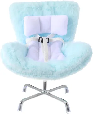 Car Seat for Dolls with Soft Furry Cushion Included Air Vent Clip Seat Leg and Scented Box for Car Decoration Doll Lover's Gift(Blue)