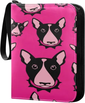 Card Binder 4 Pocket, Trading Card Binder Holder Fits 400 Cards with 50 Sleeves, Card Collection Binder Album Book Holder for Baseball Football Games Cards, Colorful Dogs