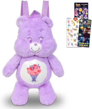 Care Bears Share Bear Plushie Set - Bundle of 17" Plush Doll with Carrying Straps, Stickers, More | Stuffed Animal for Kids