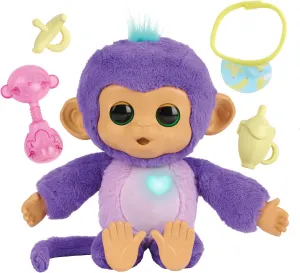 Care ‘n’ Cuddles Interactive Baby Monkey, Sunny (Purple), Toys for 3 Year Olds, 150  Sounds and Reactions, Heart Lights Up