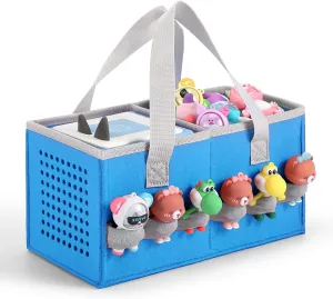 Carrying Case for Toniebox Starter Set and Tonies Figurines, Felt Organizer Travel Bag with Strap for Tonies Box, Travel Cloth Musical Toy Folding Bag for Toniebox Accessories