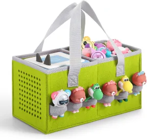 Carrying Case for Toniebox Starter Set and Tonies Figurines, Felt Organizer Travel Bag with Strap for Tonies Box, Travel Cloth Musical Toy Folding Bag for Toniebox Accessories