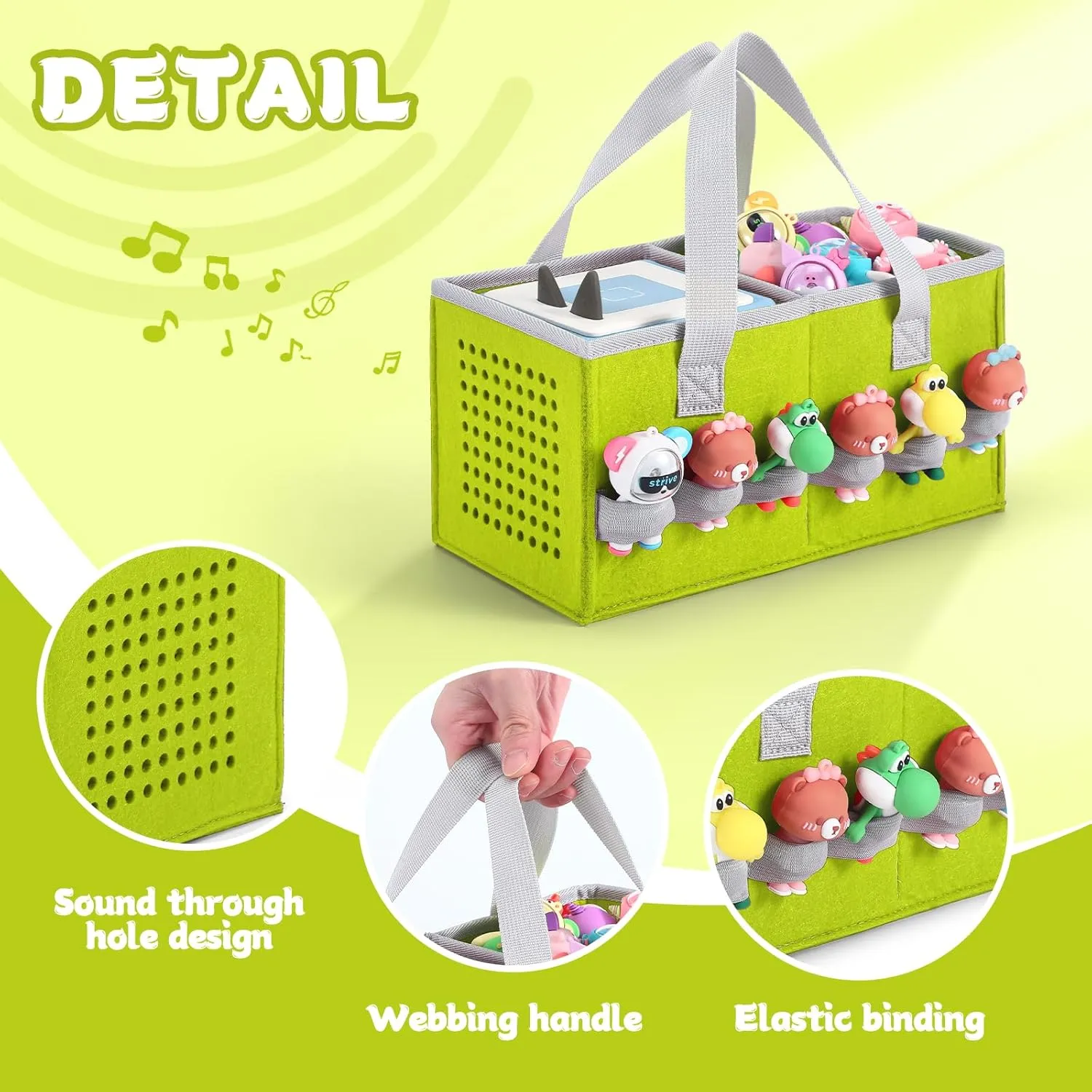 Carrying Case for Toniebox Starter Set and Tonies Figurines, Felt Organizer Travel Bag with Strap for Tonies Box, Travel Cloth Musical Toy Folding Bag for Toniebox Accessories