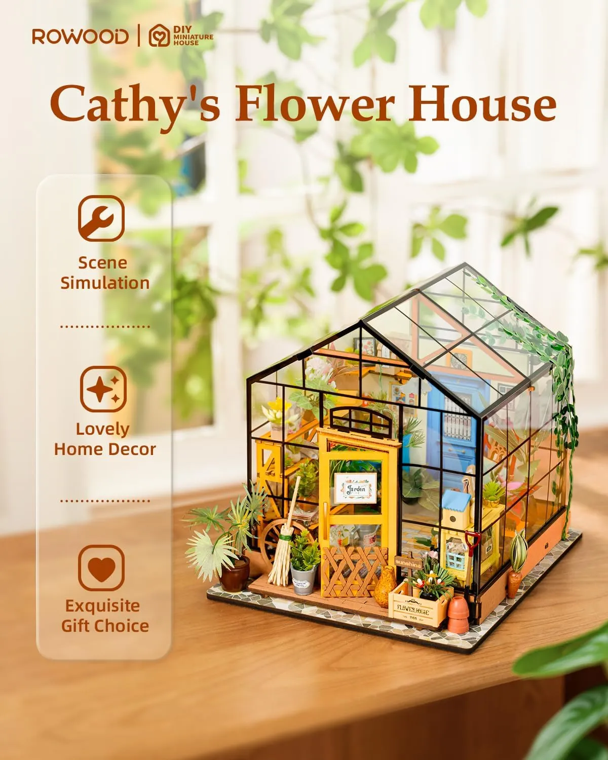 Cathy's Flower House Miniature Dollhouse Kit