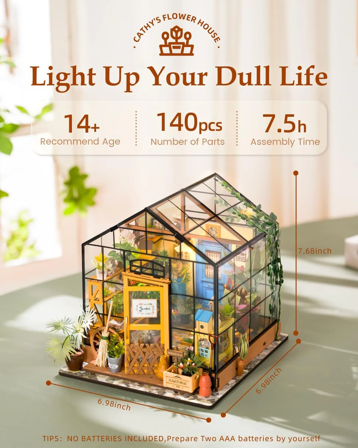 Cathy's Flower House Miniature Dollhouse Kit