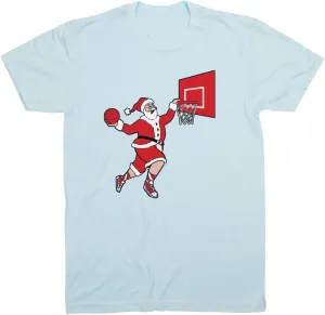 ChalkTalkSPORTS Basketball Slam Dunk Santa Tee | Short Sleeve Basketball T-Shirt | Youth and Adult Sizes