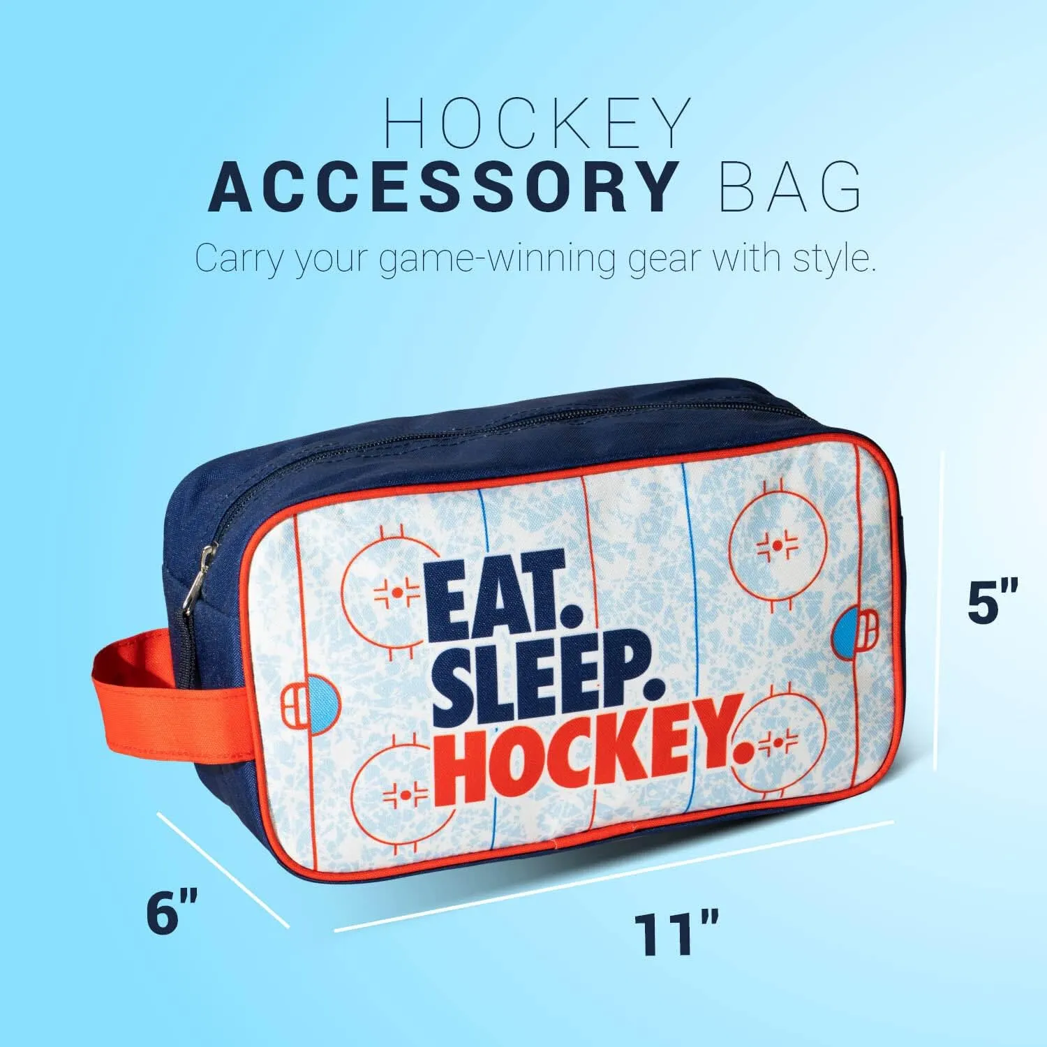 ChalkTalkSPORTS Hockey Accessory Bag | Travel Bag Dopp Kit | Eat Sleep Hockey