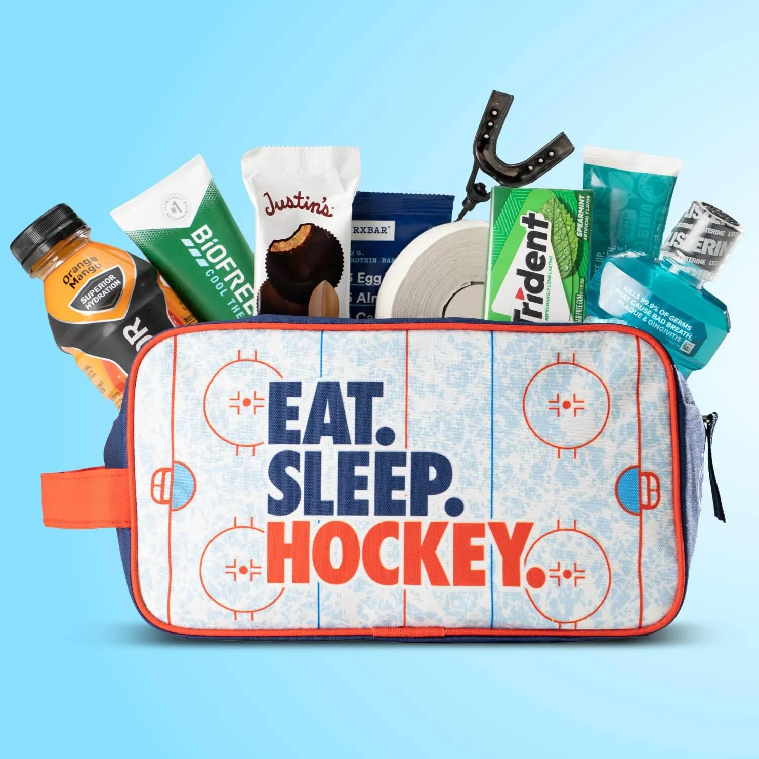 ChalkTalkSPORTS Hockey Accessory Bag | Travel Bag Dopp Kit | Eat Sleep Hockey
