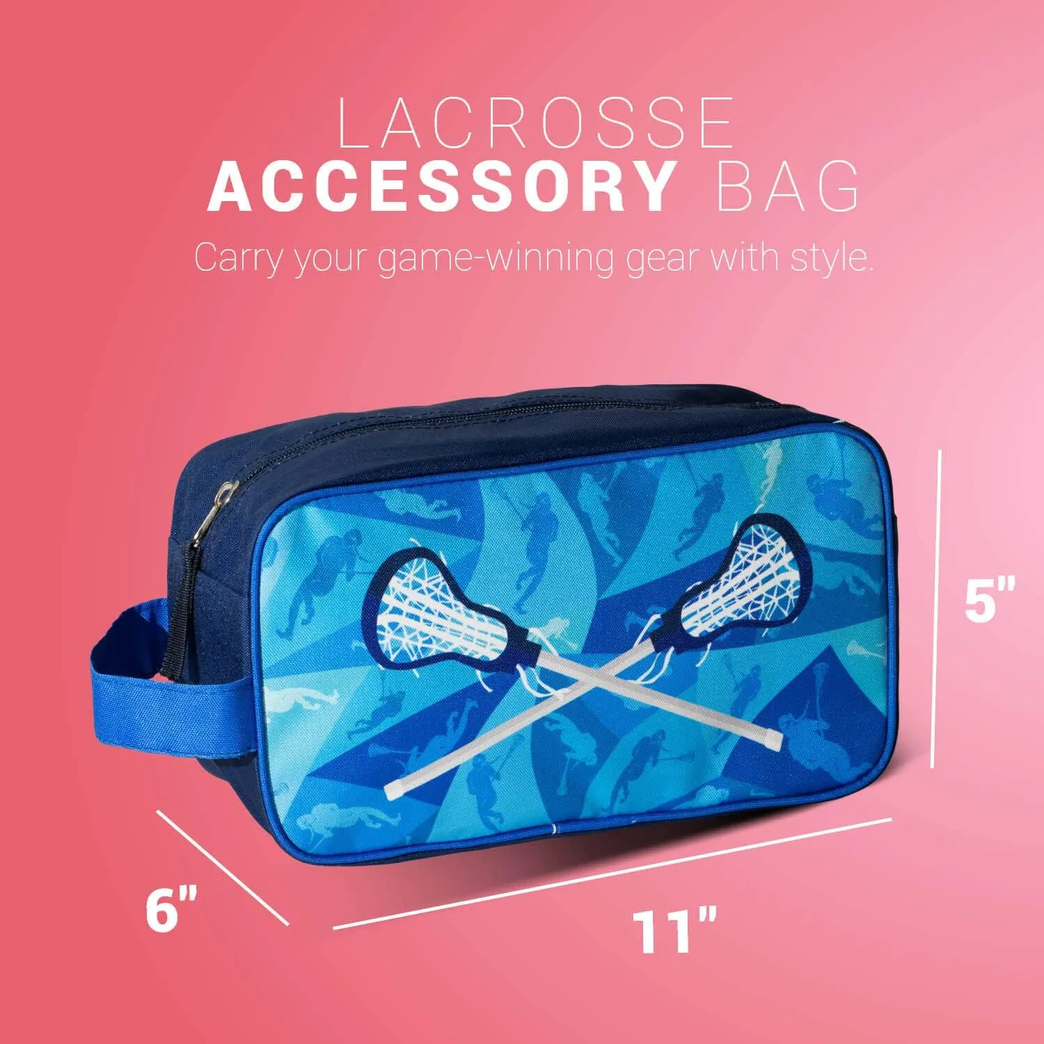 ChalkTalkSPORTS Lacrosse Accessory Bag | Travel Bag Dopp Kit | Love Lax