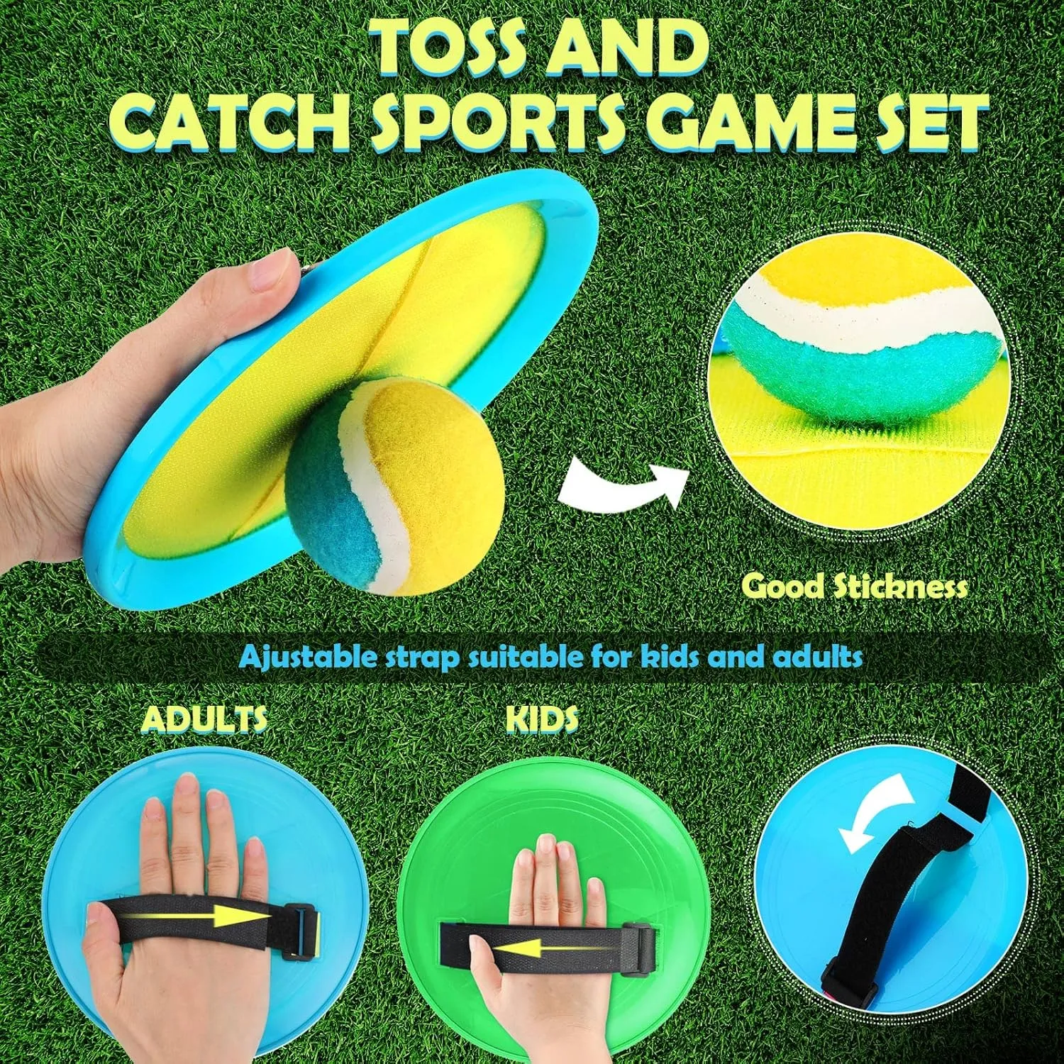Charniol Kids Toys Toss and Catch Game Set 12 Paddles 6 Balls Beach Game Outdoor Ball Sports Games Toss and Catch Ball Set with Paddles Ball Nylon Catch Toys for Kids Adults