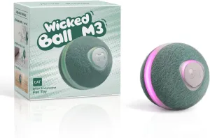 Cheerble 【2025 Upgrade】 Interactive Cat Ball, Wicked Ball M3, Automatic Moving Toy for Indoor Cat Kitten, Smart Anti-Depression Pet Toy Fun Gift with Light