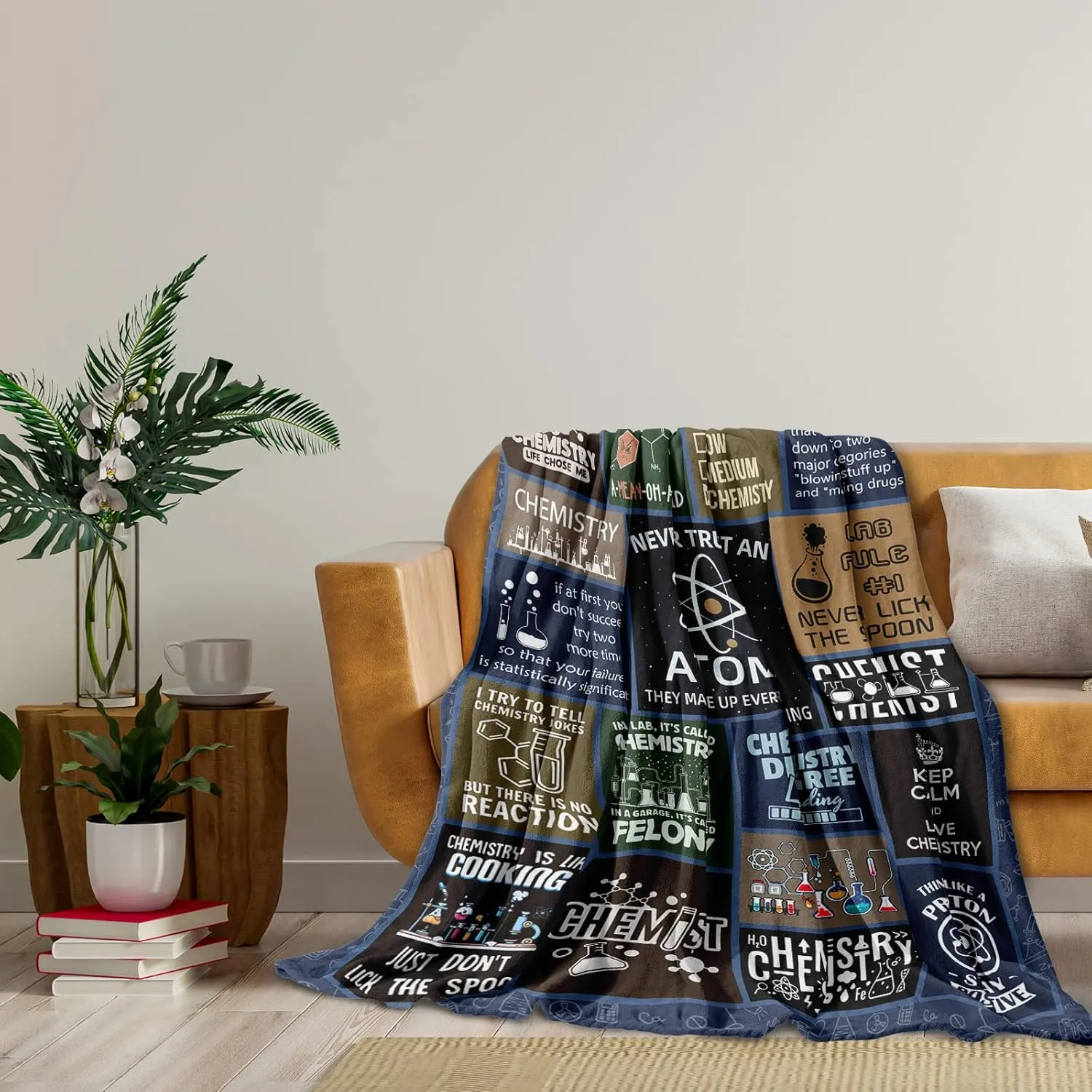 Chemistry Gifts for Women/Men, Best Chemistry Teacher/Students Gift, Birthday/Graduation Gift for Chemisrty Lover, Science Blanket 60X50in