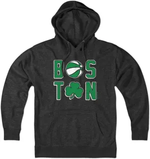 Chowdaheadz Boston Basketball Stacked Hoodie – Unisex Pullover Sweatshirt Soft Cotton Blend