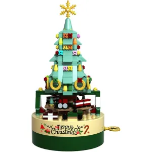 Christmas Tree Building DIY Building Blocks Music Box, Educational Learning Science Building, Creative Gift for Holidays, Christmas, Thanksgiving, Easter. (Christmas tree music box, 360 pieces)
