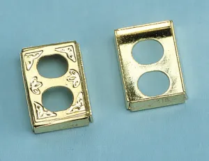 Cir-Kit Concepts Dollhouse Miniature Decorative Brass Outlet Cover
