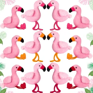 Civaner 12 Pieces Mini Stuffed Flamingo Plush Toys 5.5 Inch Plush Flamingo Toys Keychain Set Hanging Ornaments Summer Party Favors for Birthday Party Gifts