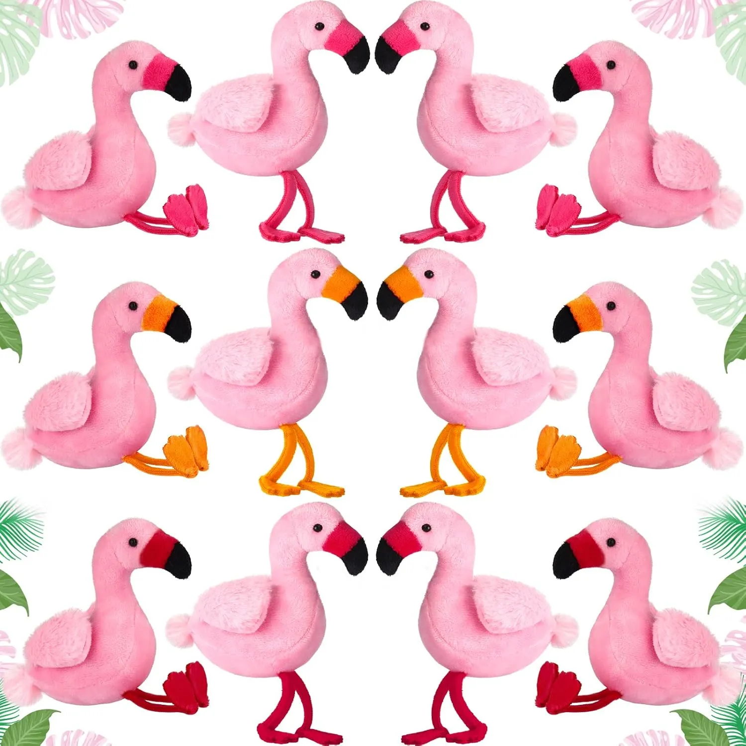 Civaner 12 Pieces Mini Stuffed Flamingo Plush Toys 5.5 Inch Plush Flamingo Toys Keychain Set Hanging Ornaments Summer Party Favors for Birthday Party Gifts