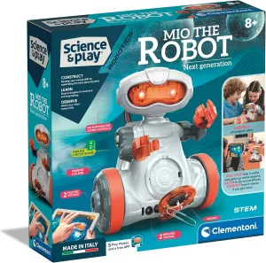 Clementoni- Science & Play Mio Robot: Interactive STEM Learning Robot with App, Obstacle Avoidance & Drawing Function (8  Years)