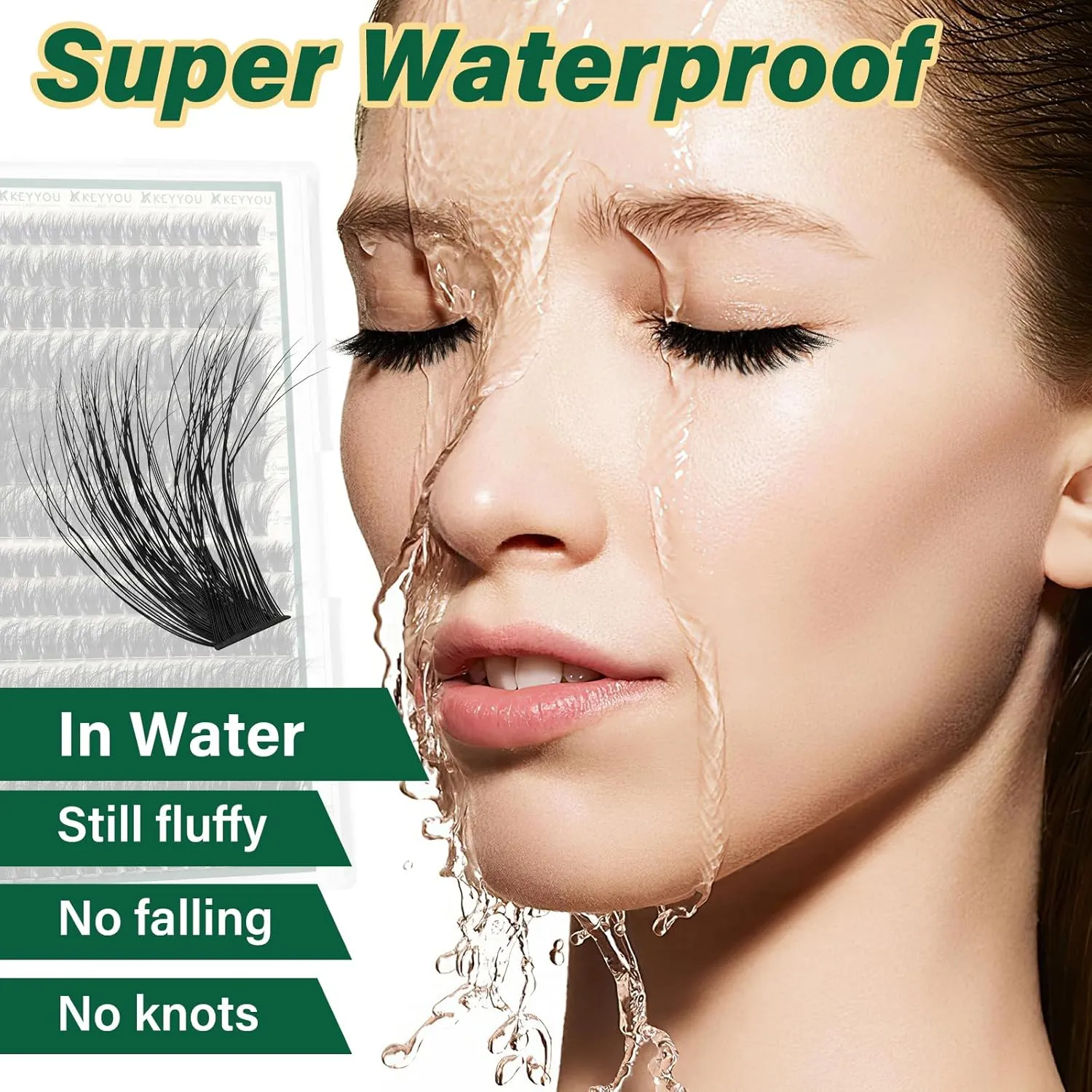 Clusters Kit 3D Effect Eyelash Clusters Kit 280pcs 80D100D 8-16MIX D Curl Individual Lashes Kit Wispy Lashes Volume Cluster Lashes Kit Natural Soft (3D Kit-80D100D-D-8-16MIX)
