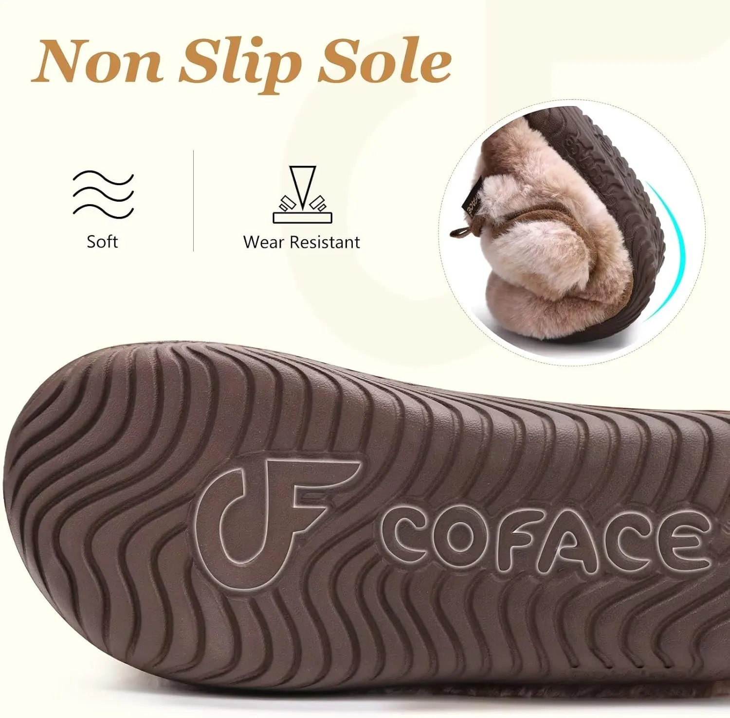 COFACE Women House Slippers Memory Foam Fluffy Slippers Ladies House Shoes Indoor Outdoor
