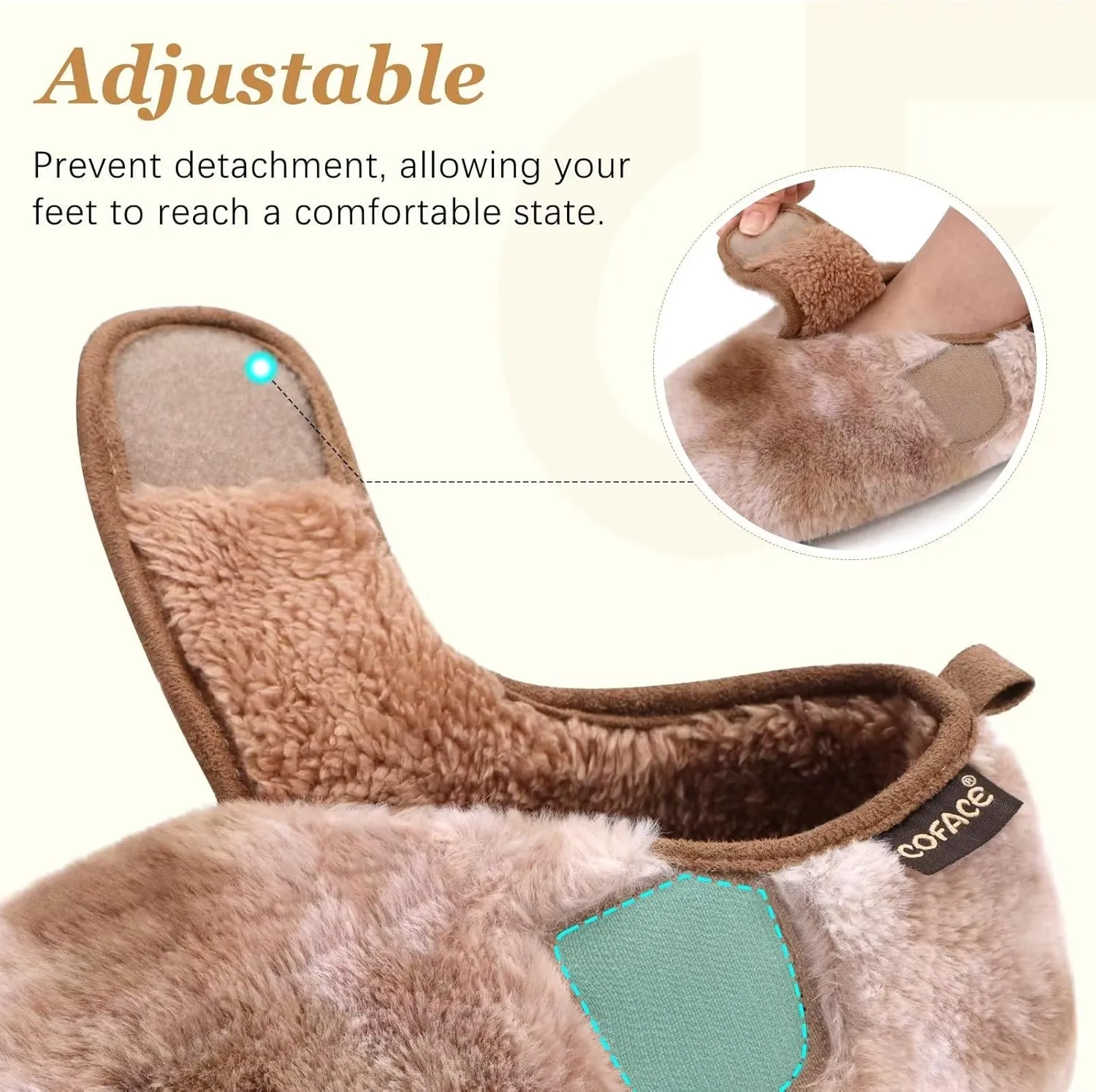 COFACE Women House Slippers Memory Foam Fluffy Slippers Ladies House Shoes Indoor Outdoor