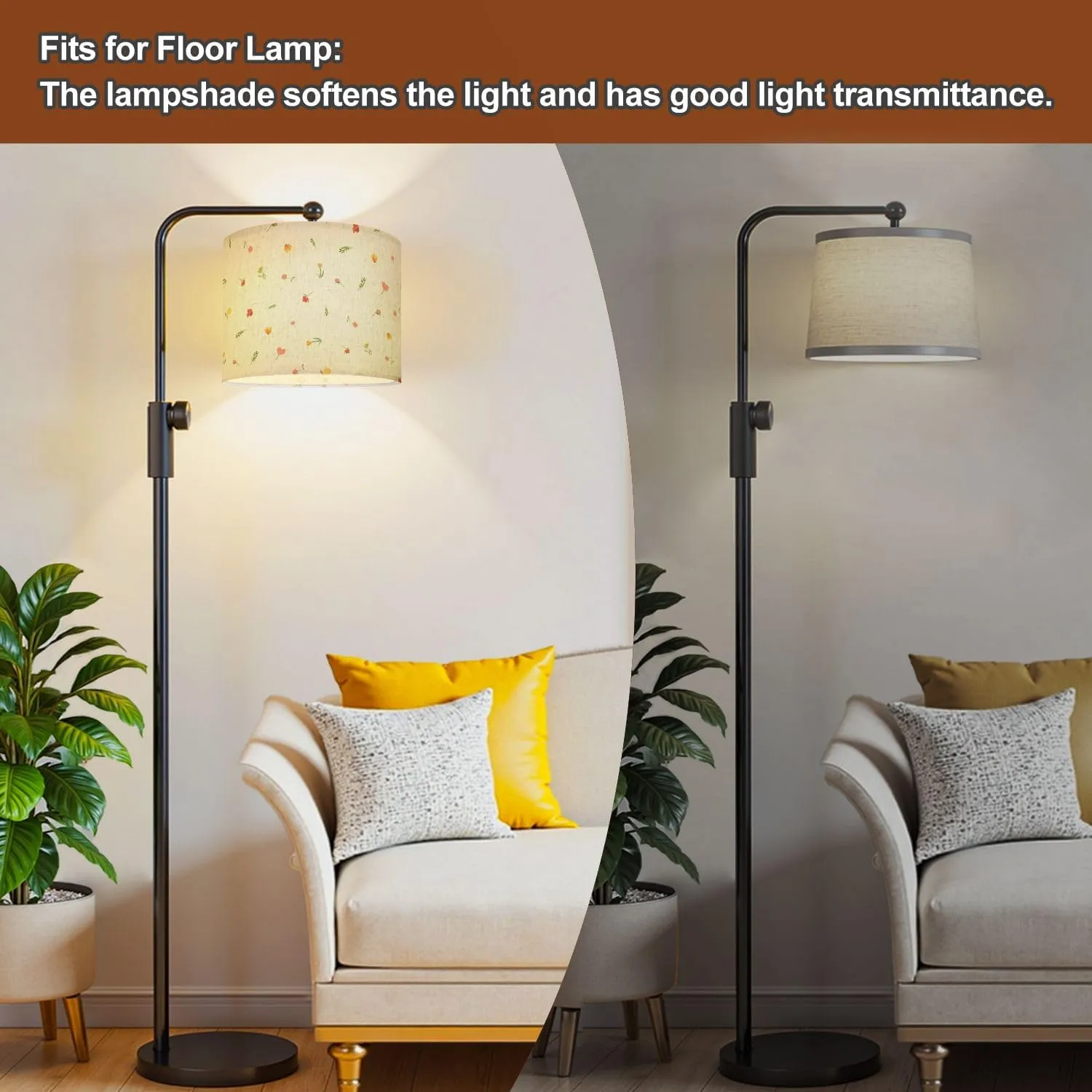 Colorful Lampshades Lamp Shades set of 2 tiny flowers For summer print dress Light Shade for Table Lamps Floor Lamps Drum Lamp Shades Lampshade Replacement