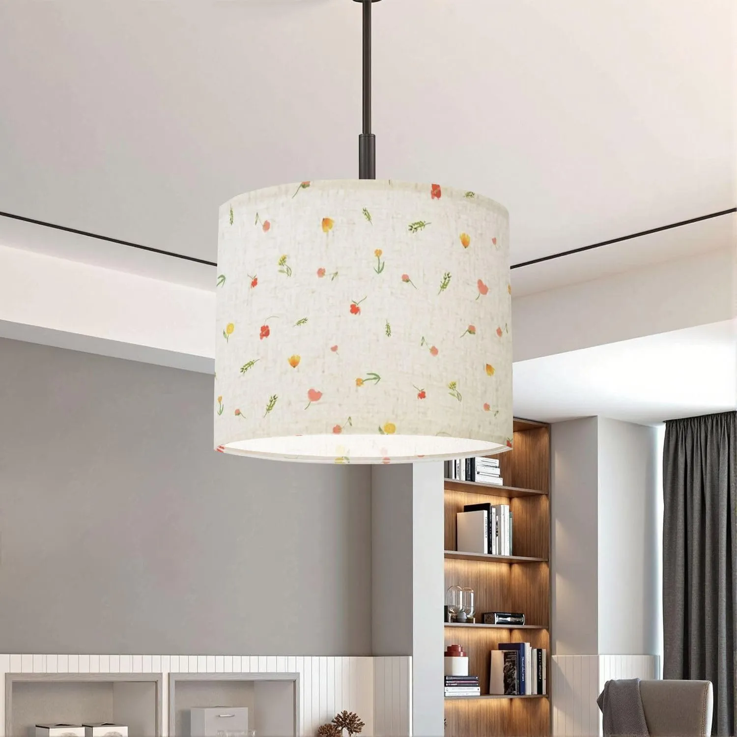 Colorful Lampshades Lamp Shades set of 2 tiny flowers For summer print dress Light Shade for Table Lamps Floor Lamps Drum Lamp Shades Lampshade Replacement