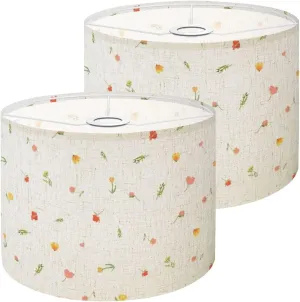 Colorful Lampshades Lamp Shades set of 2 tiny flowers For summer print dress Light Shade for Table Lamps Floor Lamps Drum Lamp Shades Lampshade Replacement