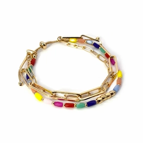 Colorful Glass Bead Layered Bracelet