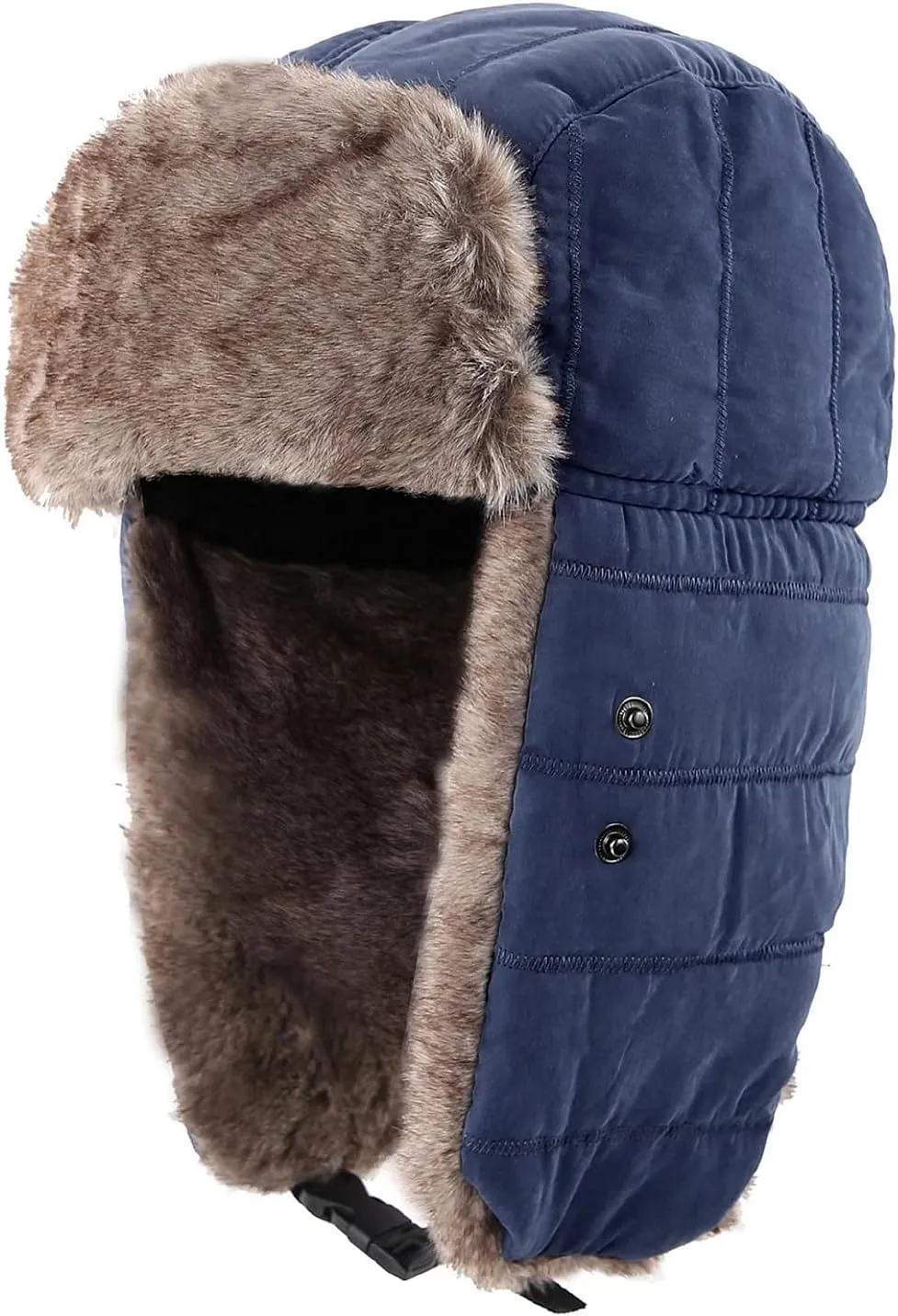 Connectyle Men's Trooper Trapper Hat Warm Winter Hats with Removable Face Mask Earflaps Faux Fur Hunting Outdoor Hat